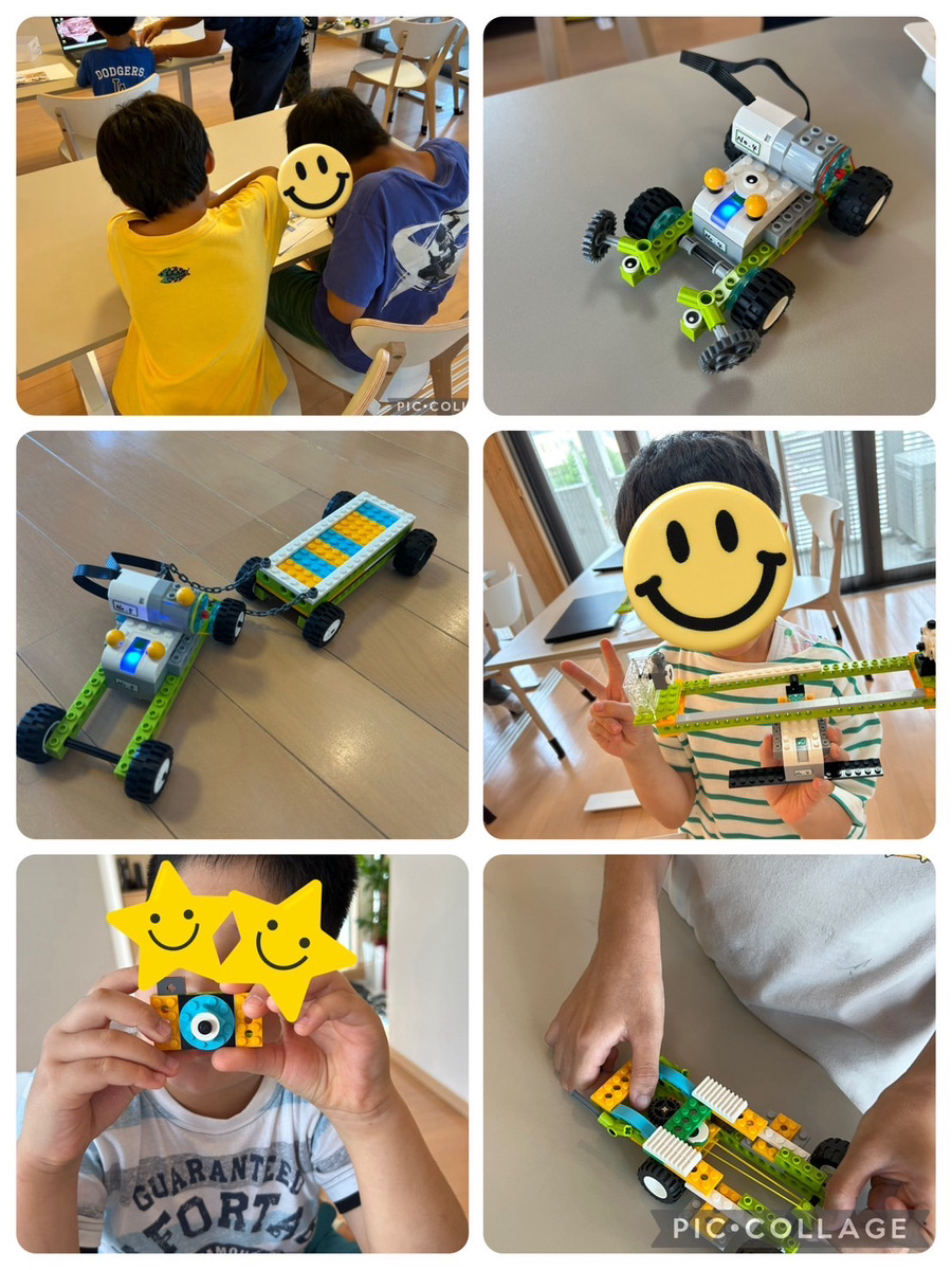 LEGOロボットを使って遊ぶ子どもたちの様子